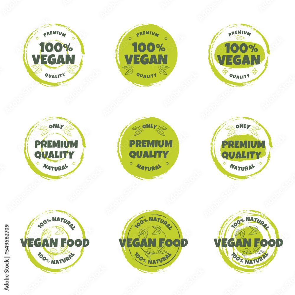 Obraz premium set of labels for sale, Eco, bio, organic and natural products sticker, label, badge and logo. Ecology icon. Logo template with green leaves for organic and eco friendly products. Vector illustration