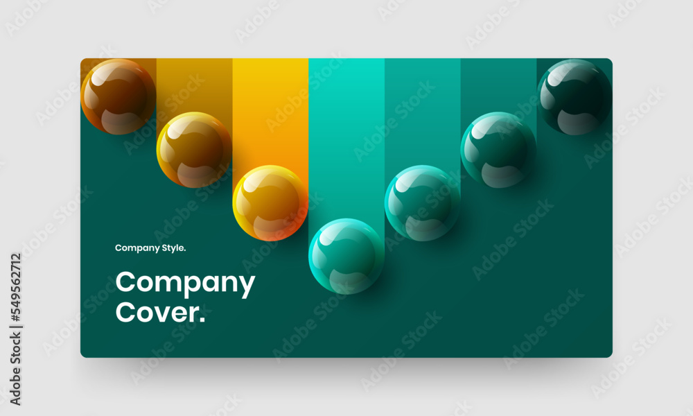 Fresh 3D spheres corporate identity template. Minimalistic website vector design concept.