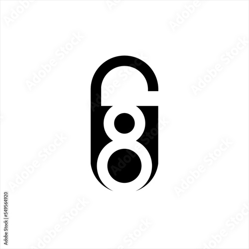 Padlock logo design with number 8.