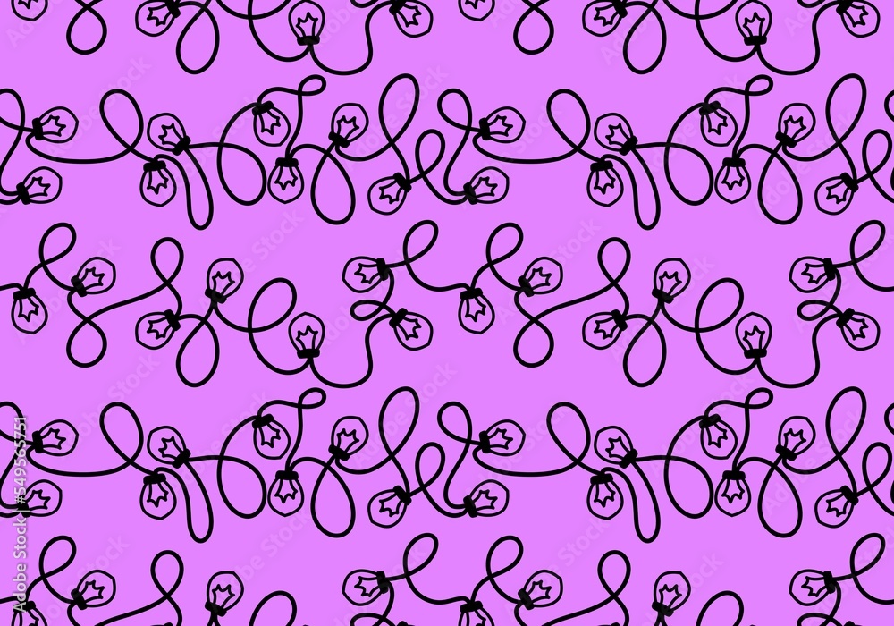 Winter illumination seamless light bulbs cartoon snowflakes pattern for wrapping paper and fabrics and linens Winter illumination seamless light bulbs cartoon snowflakes pattern for wrapping paper and fabrics and linens