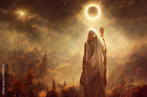 Divine eternal essence, god in heaven. Seer monk oracle
generated sketch art