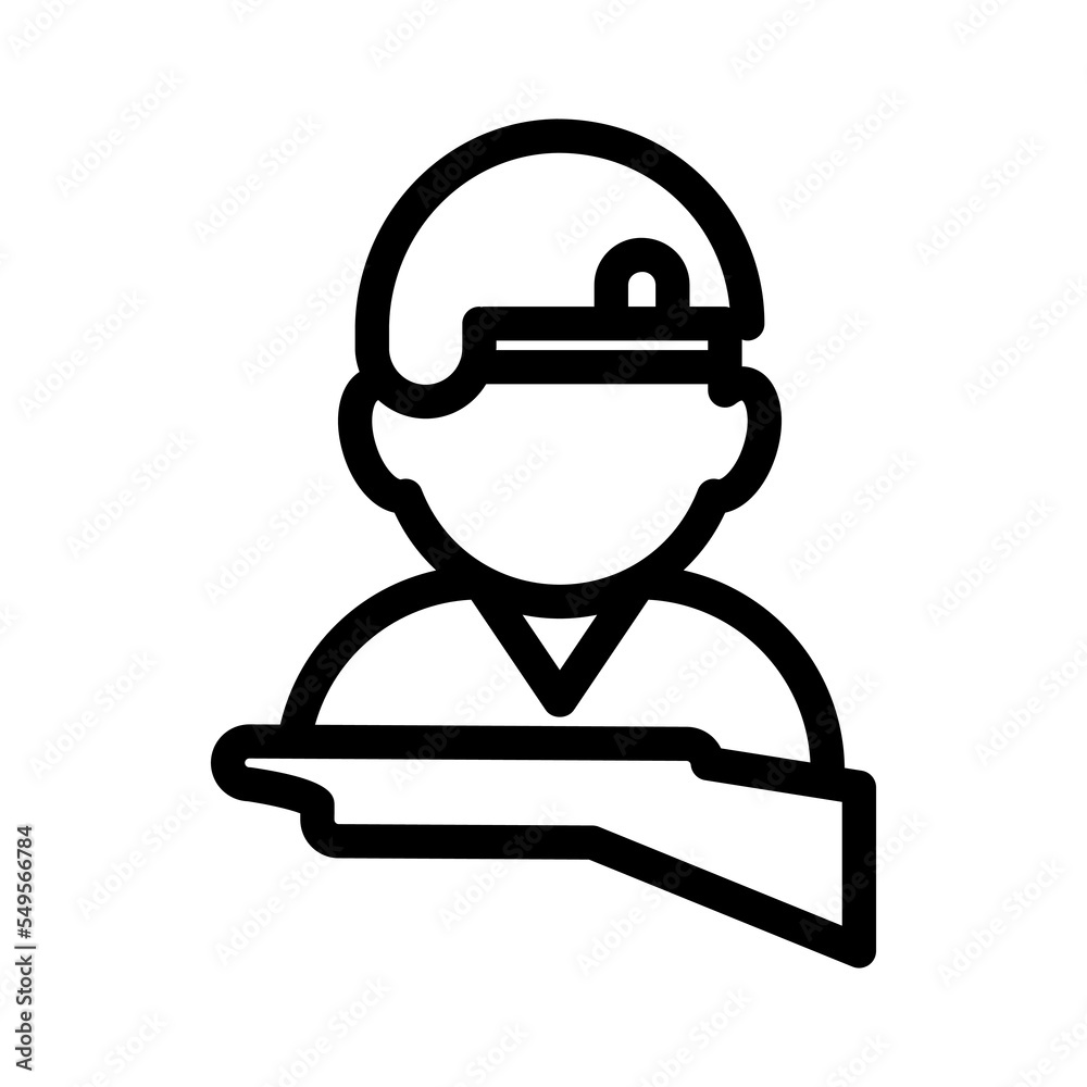Soldier icon. National warrior symbol. Army icon design Suitable for website, mobile app and freelance needs. isolated icon illustration on white background Soldier icon. National warrior symbol. Army icon design Suitable for website, mobile app and freelance needs. isolated icon illustration on white background
