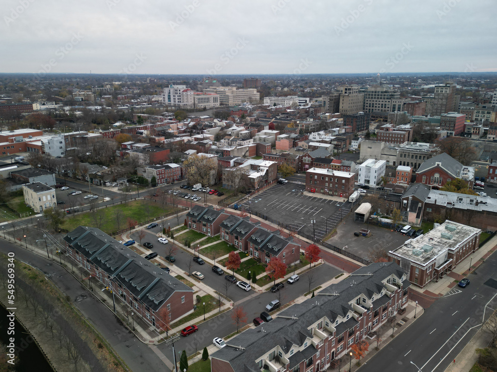 Fototapeta premium Aerial Drone of Trenton New Jersey