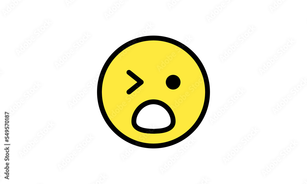 Fototapeta premium expression emoji vector yellow head simple modern design eps 8