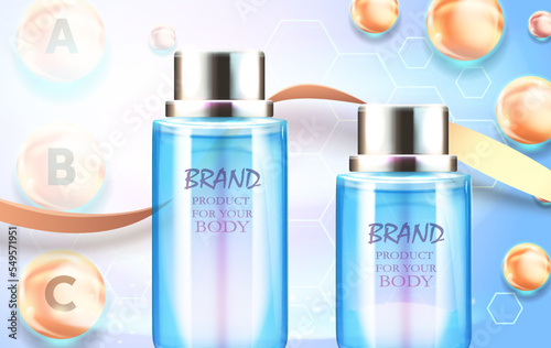 Skin care product set in 3d illustration