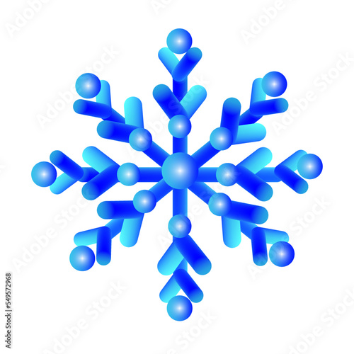 voluminous snowflake in cold blue tones, snowflake