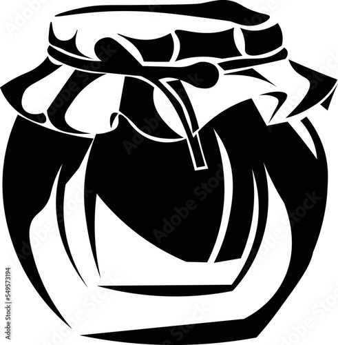 Fotografie Black and White Cartoon Illustration Vector of Jar