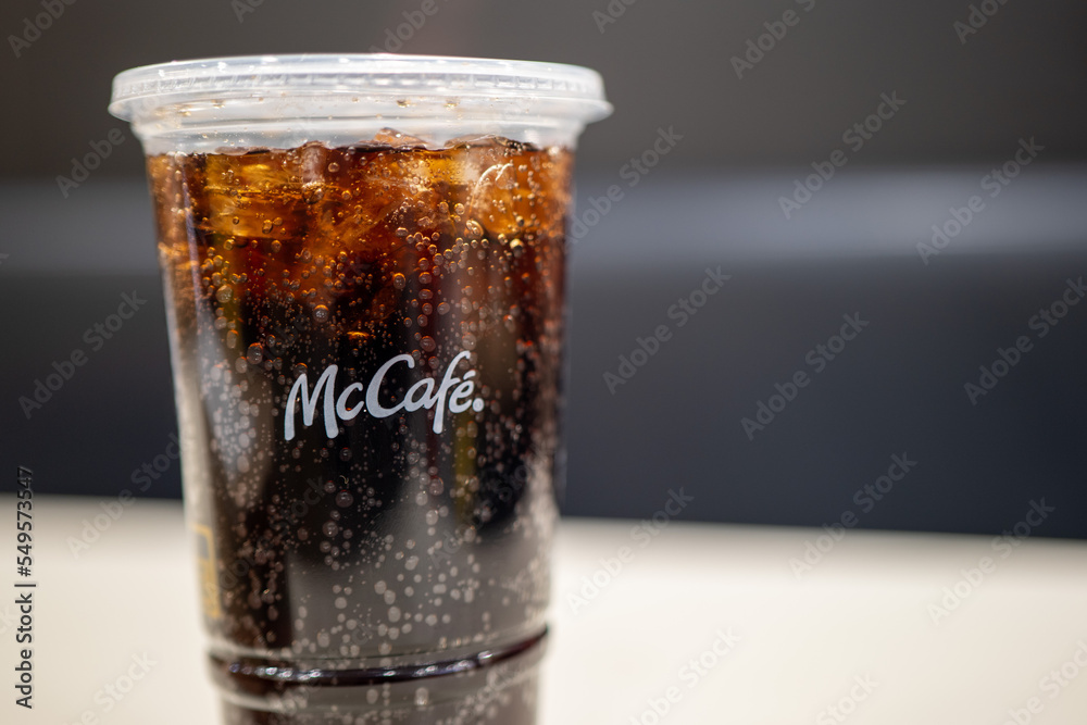 New York City, NY November 22 2022 McDonald's Coca Cola Drink Stock