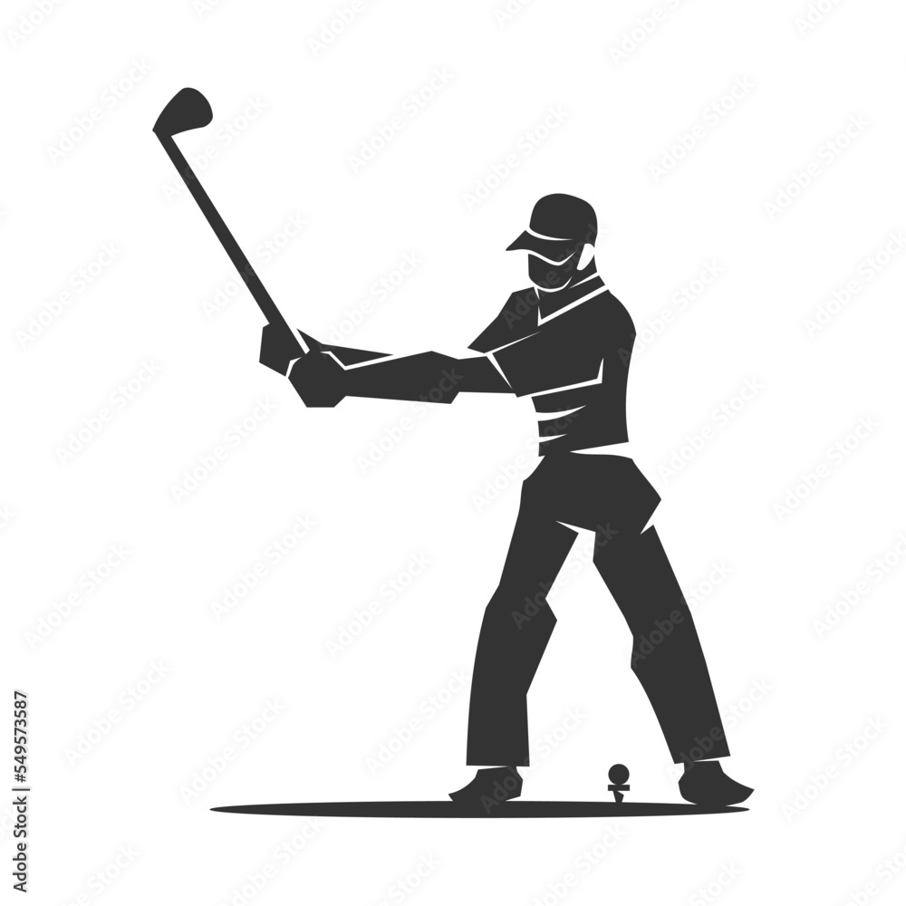 golf logo. Man Golfing logo. golfer logo. Icon Illustration Brand Identity