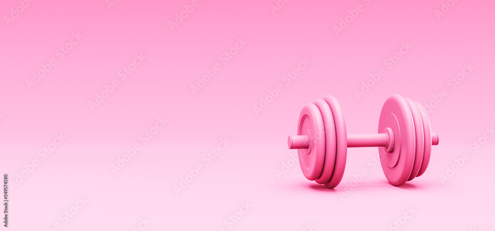 Pink weight dumbbell for training