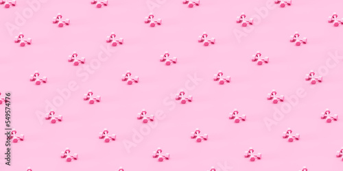 Seamless background of pink dumbbells