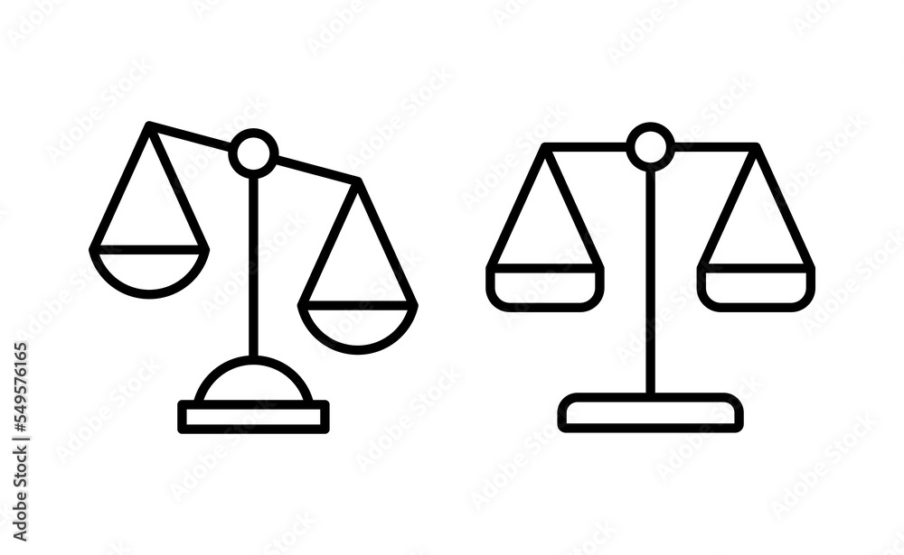 Scales icon vector for web and mobile app. Law scale icon. Justice sign and symbol Scales icon vector for web and mobile app. Law scale icon. Justice sign and symbol