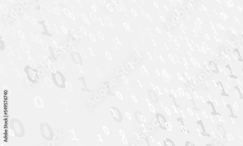Digital light gray streaming background. Minimal binary pattern