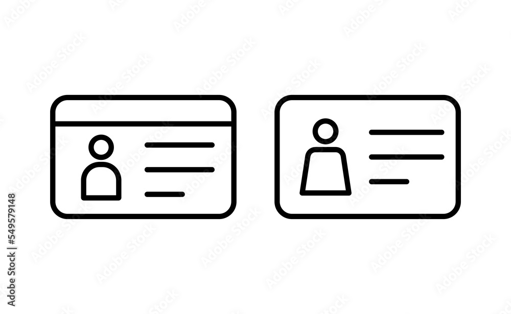License icon vector for web and mobile app. ID card icon. driver license, staff identification card License icon vector for web and mobile app. ID card icon. driver license, staff identification card