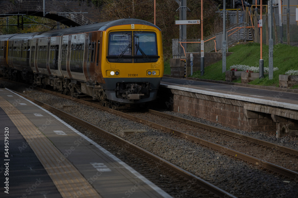 Fototapeta premium electrified line in the uk countryside