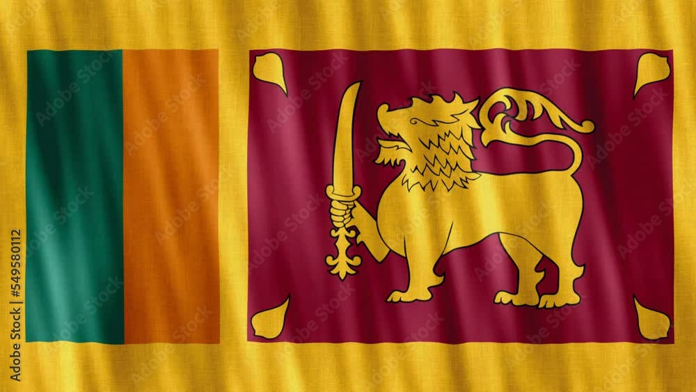 Sri Lanka National Flag. Seamless loop animation closeup waving. High quality 4k uhd, 60 fps footage Sri Lanka National Flag. Seamless loop animation closeup waving. High quality 4k uhd, 60 fps footage