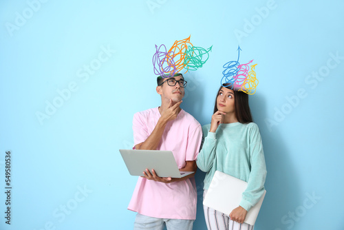 Thoughtful young couple wit...