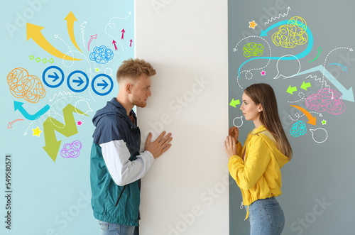 Thoughtful young couple wit...