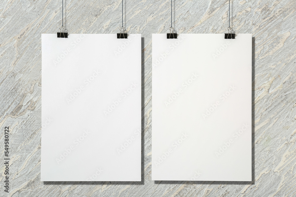 Blank posters on light grunge background Blank posters on light grunge background