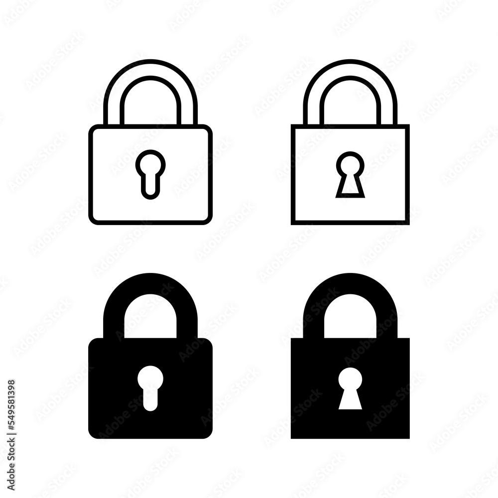 Lock icon vector for web and mobile app. Padlock sign and symbol. Encryption icon. Security symbol Lock icon vector for web and mobile app. Padlock sign and symbol. Encryption icon. Security symbol