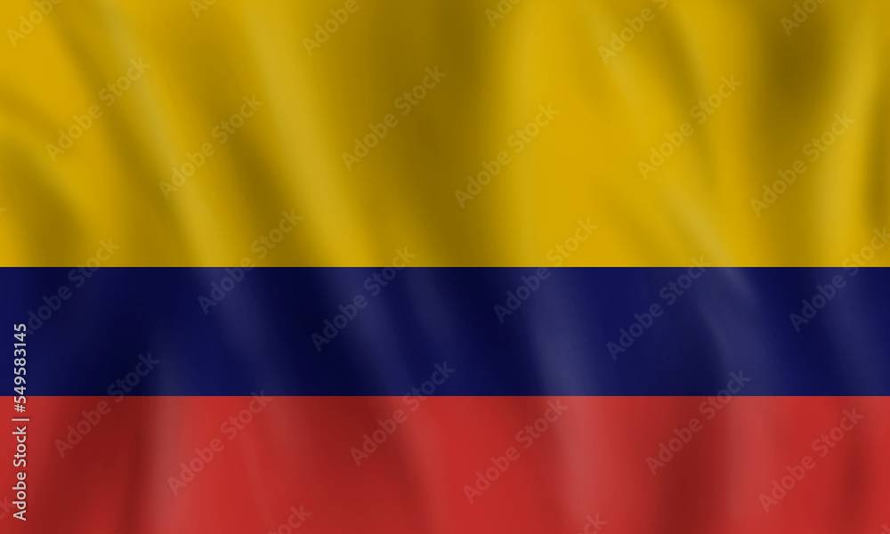 Fototapeta premium Illustration of colombia flag flying isolated.