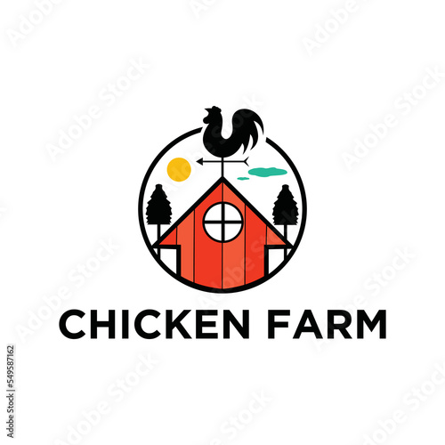 logo illustration vector graphic of chicken farm