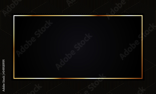 黒とゴールドの配色。シックで上品な印象を与えるシンプルな枠の背景素材。