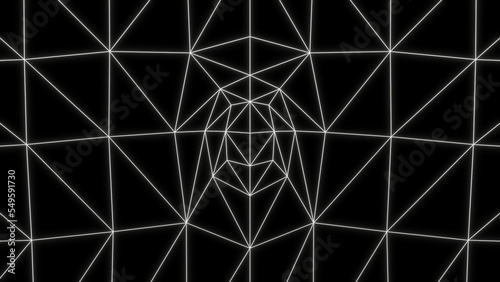 Abstract illustration of a white line pattern as a pattern in a black background.