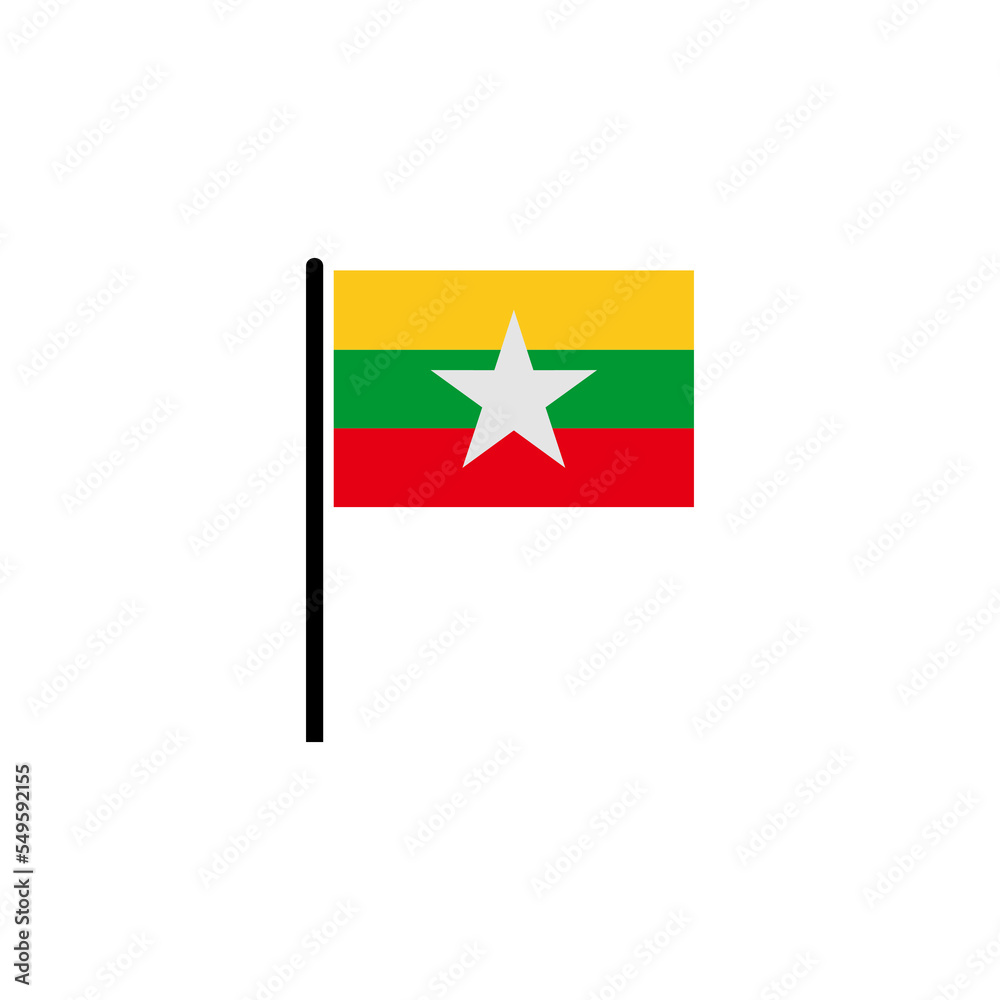 independence day of Myanmar icon set vector sign symbol