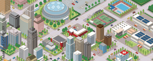 街並みの立体図. 都市の景観. 