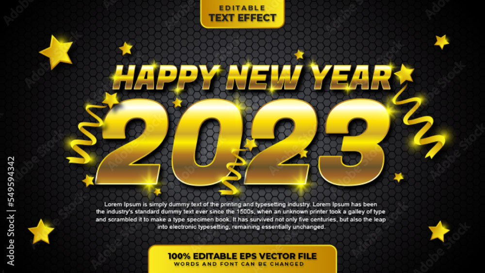 Obraz premium Happy New Year Text Effect
