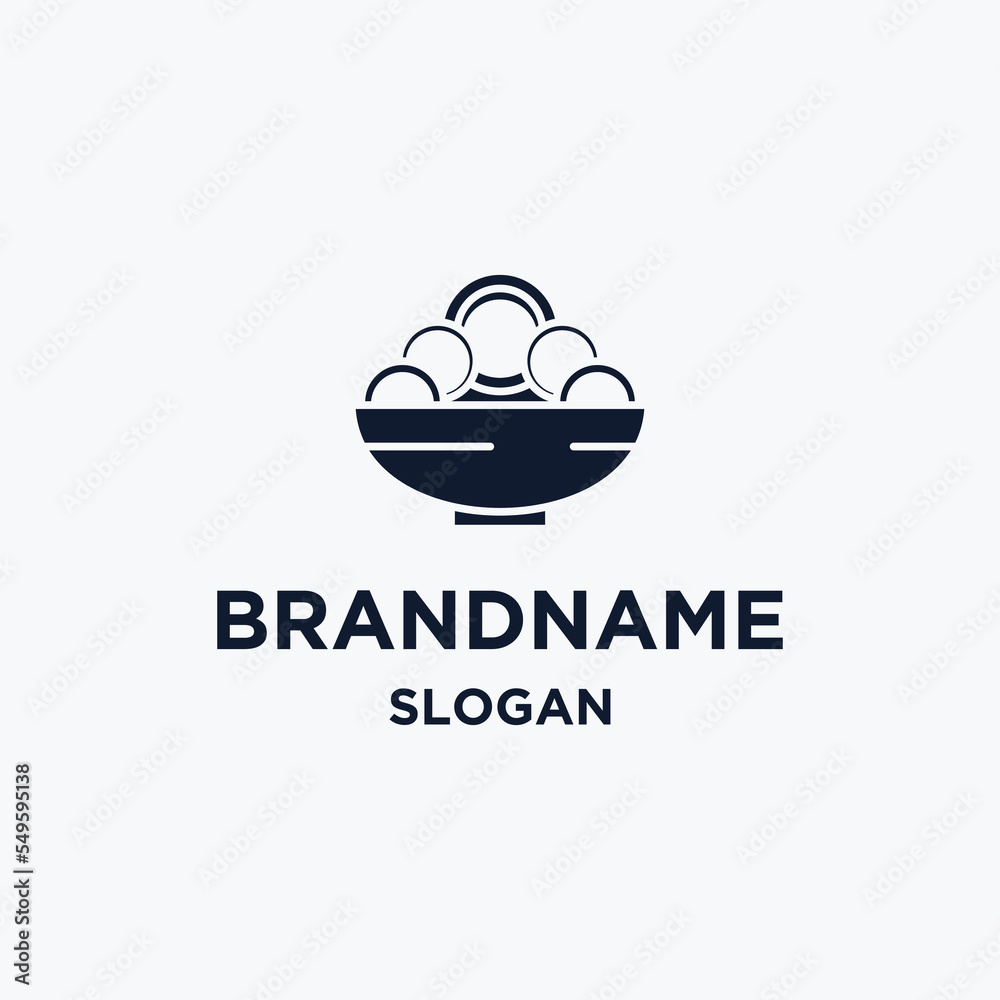 Bowl with noodle line logo symbol icon vector graphic design illustration Bowl with noodle line logo symbol icon vector graphic design illustration