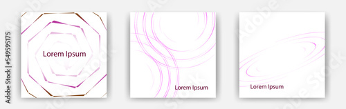 歪んだ線の円デザインのグラデーションベクターイラストテンプレートカードセット/Postcard/DM/ポストカード/名刺デザインの　テンプレートカードセット