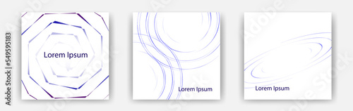 歪んだ線の円デザインのグラデーションベクターイラストテンプレートカードセット/Postcard/DM/ポストカード/名刺デザインの　テンプレートカードセット