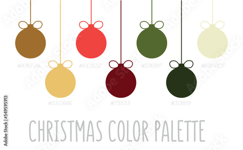 Christmas color palette on white background