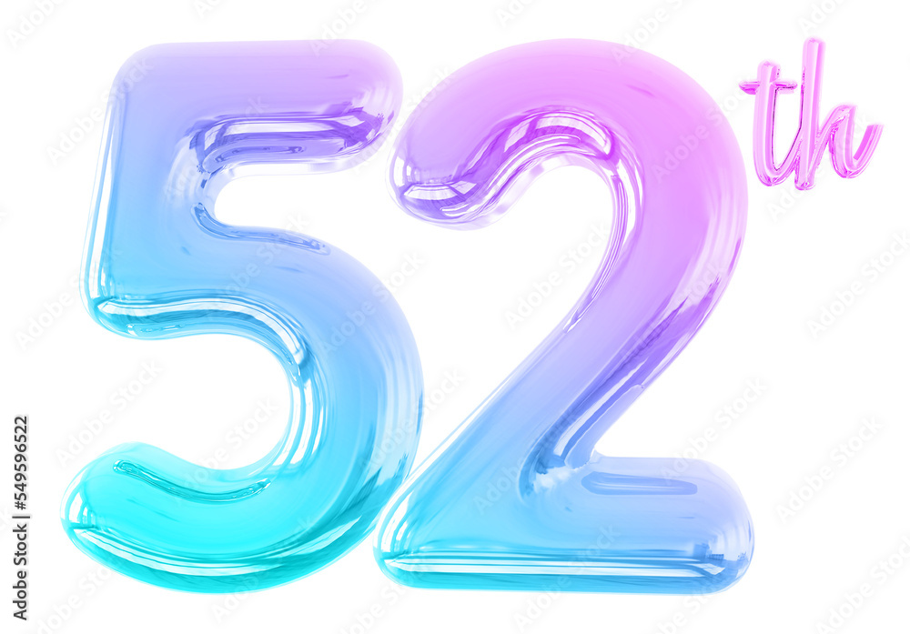 anniversary 52th gradient number 3d with generative AI anniversary 52th gradient number 3d with generative AI