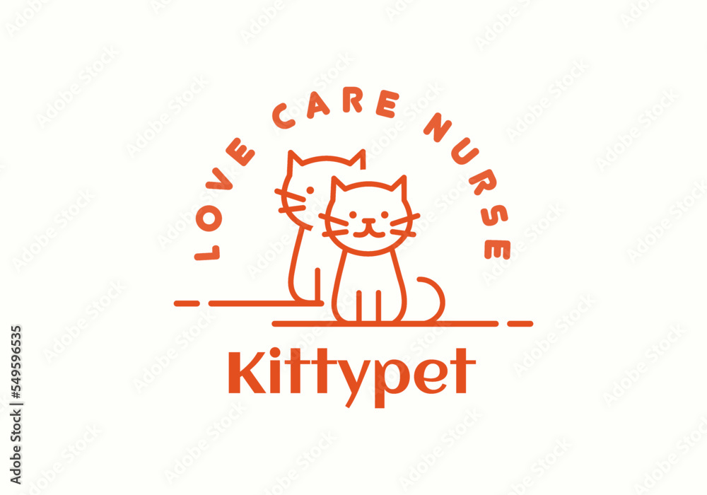 Cute cat logo suitable for business symbol.