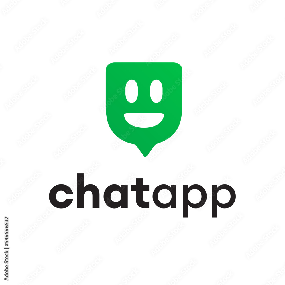 Chat Talk Bubble Message Smile Face Vector Abstract Illustration Logo Icon  Design Template Element Stock Vector | Adobe Stock
