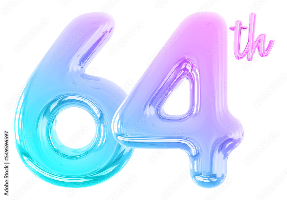 anniversary 64th gradient number 3d with generative AI anniversary 64th gradient number 3d with generative AI