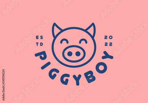 The cute pig logo is suitable for the business symbol.
