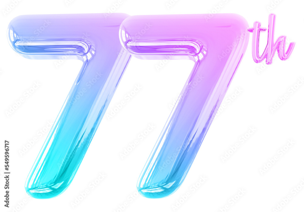 anniversary 77th gradient number 3d with generative AI anniversary 77th gradient number 3d with generative AI