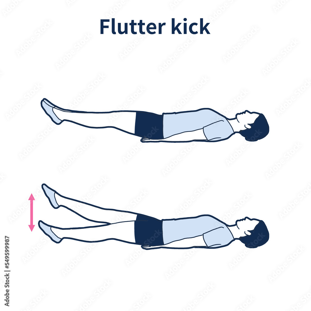 Flutter kick 홈트레이닝 맨몸운동 일러스트 Stock イラスト Adobe Stock
