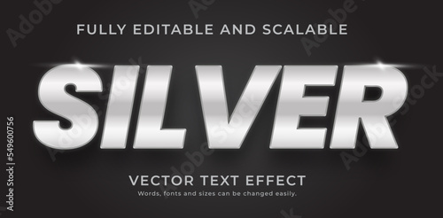 editable font style silver text effect