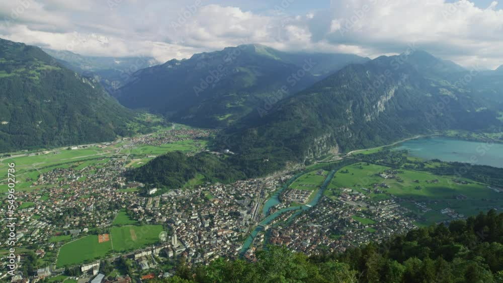 Panoramic view as seen from Harder Kulm, Switzerland Panoramic view as seen from Harder Kulm, Switzerland
