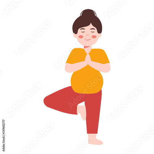 Pregnant woman doing yoga