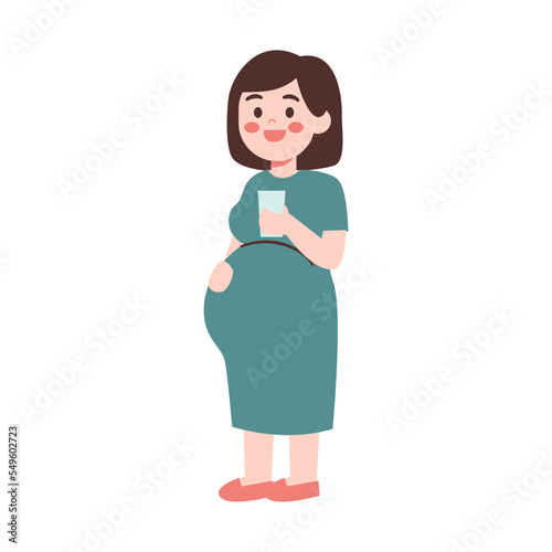 Pregnant woman drinking water