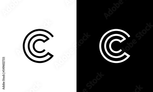monogram c or cc line art abstract modern logo design