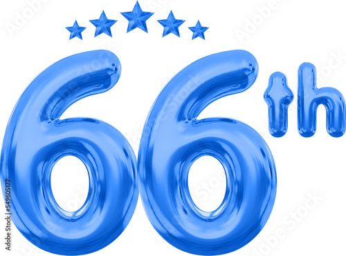 66 year anniversary blue number