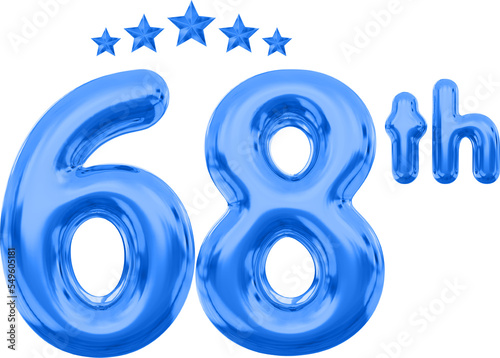 68 year anniversary blue number