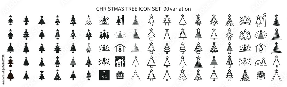 Christmas tree sets in various variations